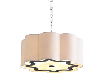 Coquille 20" Adjustable Scalloped Shade Metal LED Pendant - JONATHAN Y